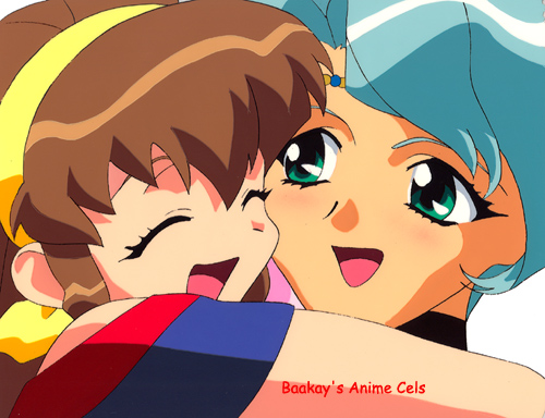 Akari gives blushing Kris a BIG congratulatory hug!