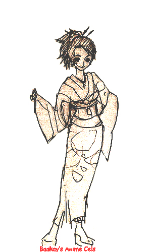 A lovely rough sketch of Fuu in her kimono.