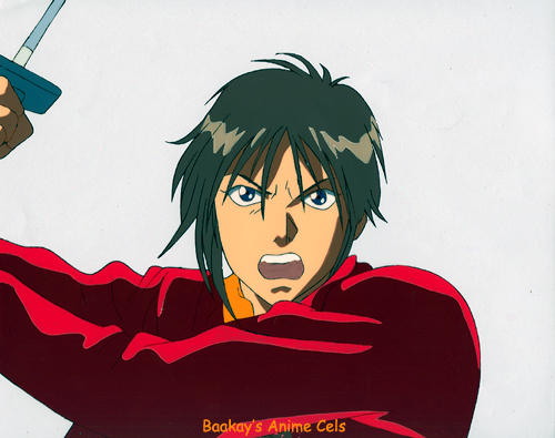 Kyoji snarls while readying his weapon.