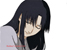 Kaoru looks down toward where Kenshin's head lies on her lap, a mixture of happiness and pain on her face.